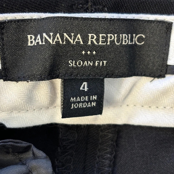 Banana Republic Sloan Fit Pants Viscose Blend Black 4 - Picture 3 of 7